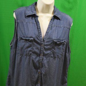 Sleeveless New York & Company Denim Shirt